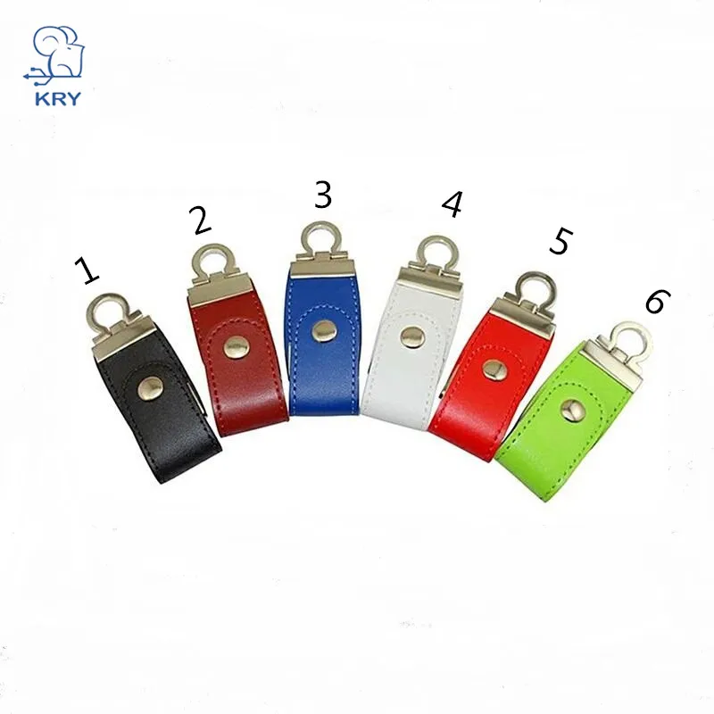 

KRY portable leather style flash memory stick USB2.0 high-speed flash drive 4GB 8GB 16GB 32GB 64GB key chain business U disk