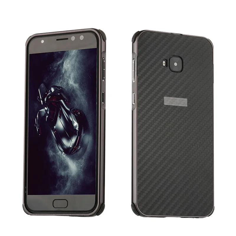 Black Роскошное Гальванопокрытие металлический бампер для Asus Zenfone 4 Selfie Pro ZD552KL чехол PC задняя крышка ZD552KL карбоновый чехол для телефона - Цвет: Black