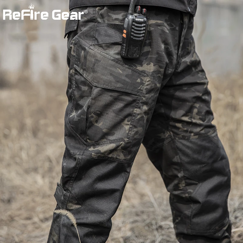 Мужские камуфляжные брюки ReFire Gear военные с несколькими карманами тактические
