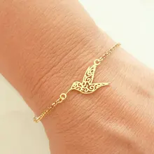Jisensp, новинка, цепочка, милый оригами, браслет с колибри для женщин, модный, животное, летающая птица, браслеты, браслеты, вечерние, подарок