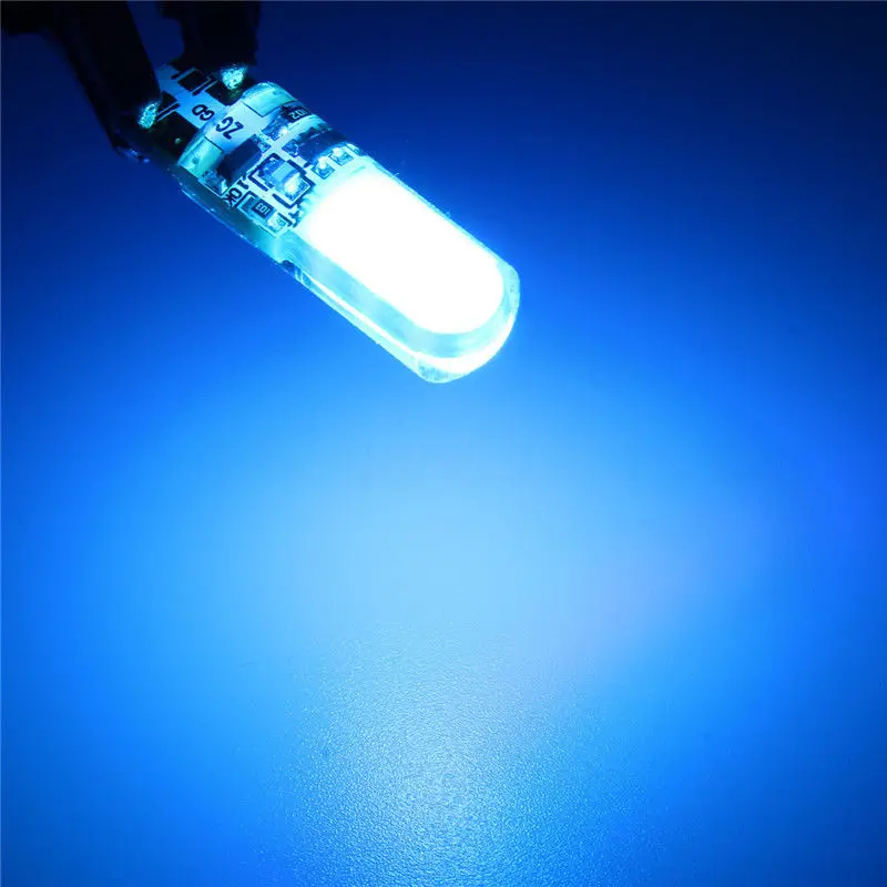 2pcs /set T10 W5W COB LED Car Silica Flash Strobe Width Light Bulb Ice Blue