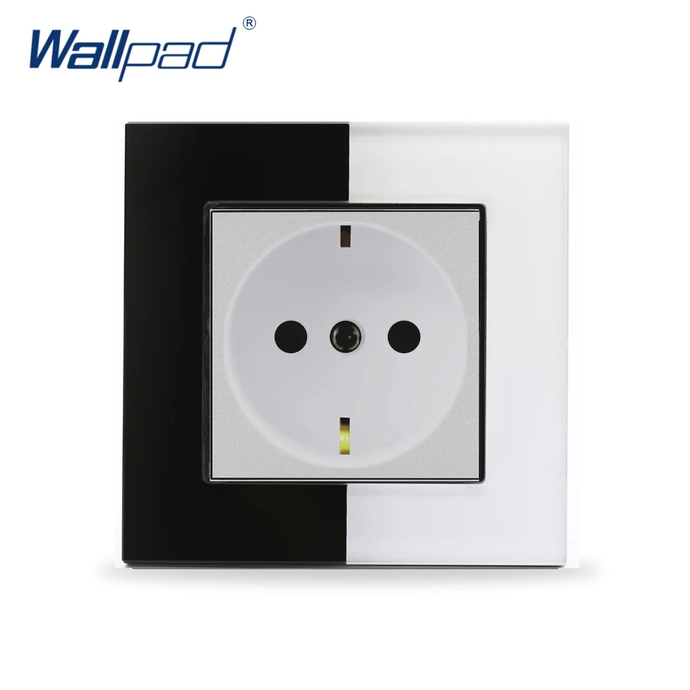 Новое поступление Европейская розетка Wallpad кристальная стеклянная панель 110 в 250