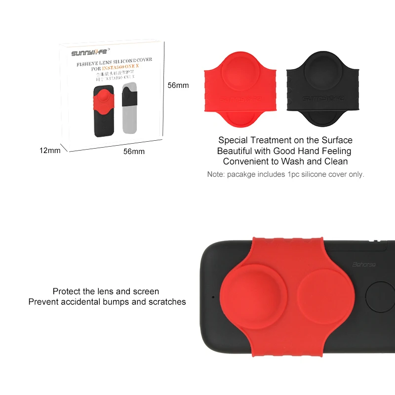 Крышка объектива Рыбий глаз для Insta360 One X Силиконовый чехол черный/красный объектив и защита экрана Анти-Царапины аксессуары для камеры