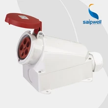 63A 400 V 5 P(3 P+ N+ E) промышленный водонепроницаемый Электрический Женский Разъем настенный брызг IP44 EN/IEC 60309-2 типа SP1145