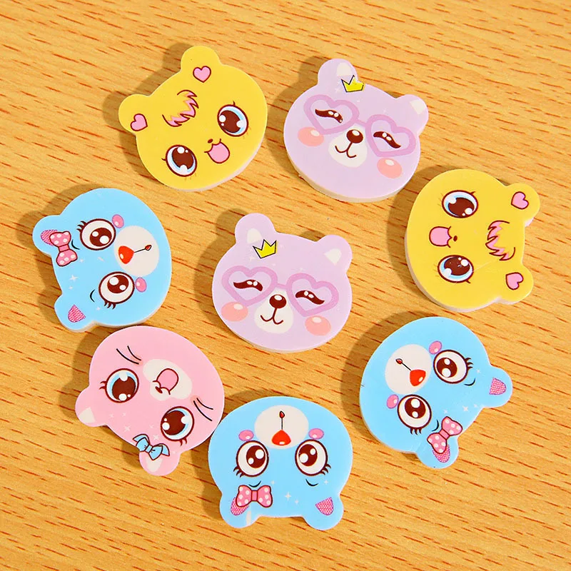 4 Pcs /Lot Kids Erasers School Office Supplies Lovely Funny Cartoon Cat