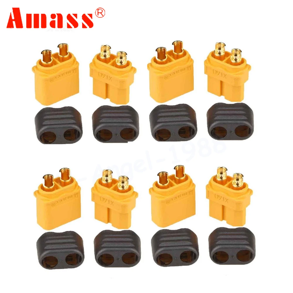 

10 x Amass XT60+ Plug Connector With Sheath Housing 5 Male 5 Female (5 Pair )