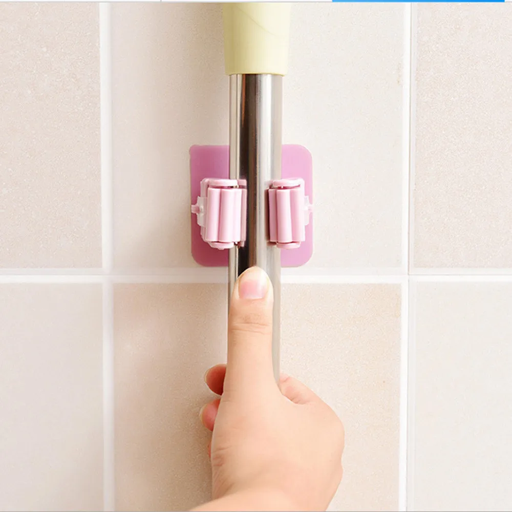 

Wall Mounted Mop Organizer Holder Brush Broom Hanger Storage Rack Kitchen Tool New Arrival Dropshipping