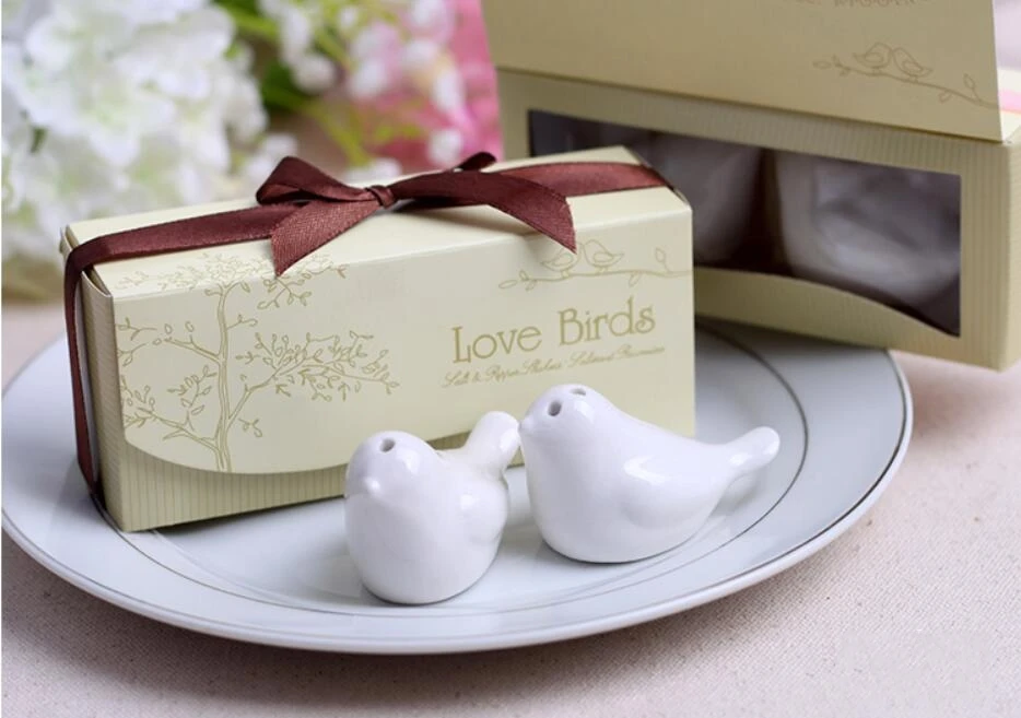

Ceramic love birds salt & pepper shaker seasoning cans wedding party gifts, 100sets=100 boxes=200pcs birds, Express shipping