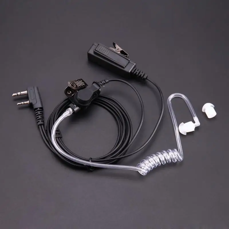 2 Pin Covert Акустическая трубка наушник гарнитура микрофон для Baofeng Kenwood UV-5R наушники-вкладыши для рации