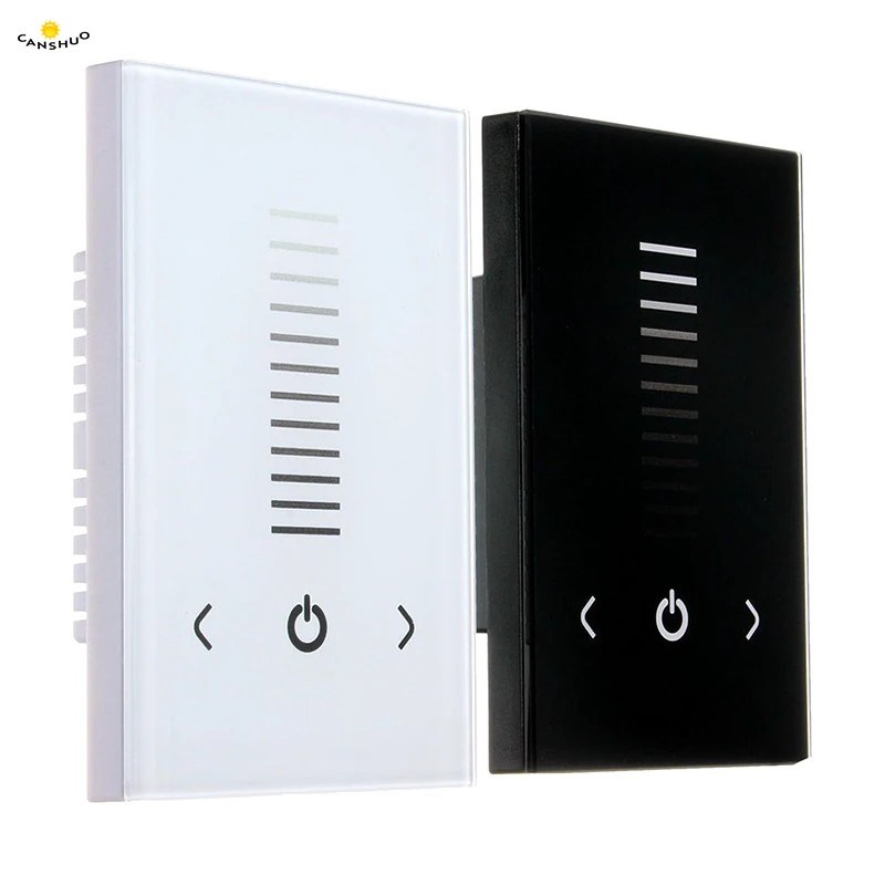 

High Quality Touch Panel Brightness Controller Dimmer Switch For Single Color Lamp LED Strip 8A DC12-24V White/Black Led Dimming