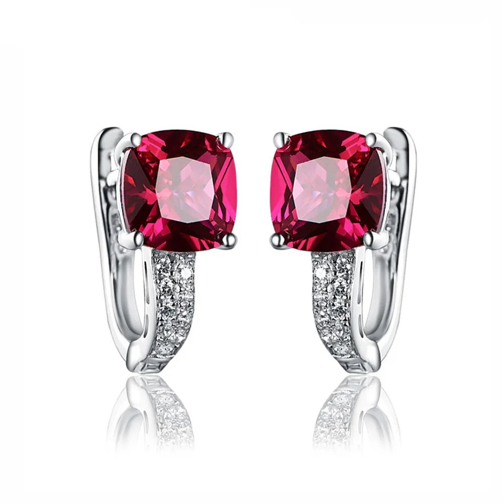 Модные ювелирные изделия, белые AAA кубические циркония, 925 пробы, Серебряные Кристаллы, блестящие ювелирные изделия, женские серьги-гвоздики HERE0024