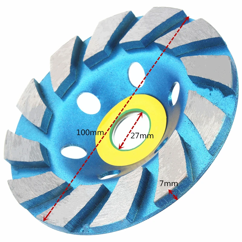 100 мм(4 дюйма) 4 дюйма Алмазная синяя шлифовальная бетонная чашка дисковая Чаша Форма бетон гранит каменная кладка камень Керамика инструменты