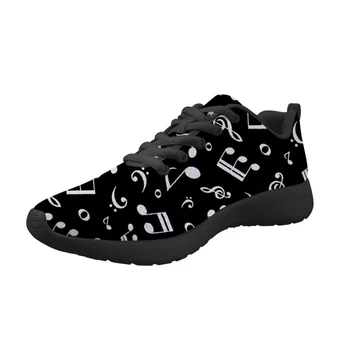 

Customized Music Note Printed Men Sneaker Mesh Shoes Lace-up Shoes Lightweight Comfortable Breathable Shoes Men feminino zapato