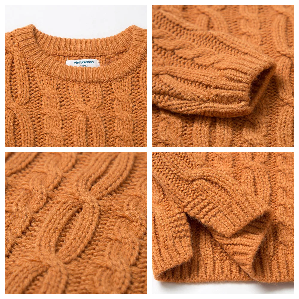 Mini Balabala/Детский свитер; Модный вязаный шерстяной свитер для маленьких мальчиков; детская зимняя вязаная одежда; одежда для От 2 до 7 лет