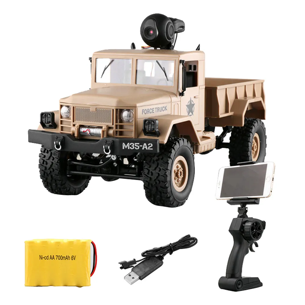 

Military RC Truck Army With WIFI Camera 1:16 4WD Off-Road Car RTR APP Control Remote Control Cars with Camera Toys for Children