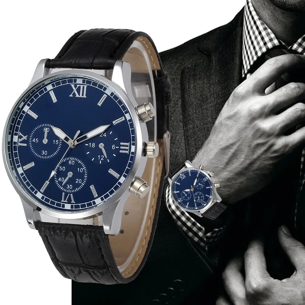 

Relogio Masculino Men's Watch Retro Design Leather Band Analog Alloy Quartz Wristwatch Men Watch Clock Men 2019 erkek kol saati