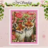 Two Little Foxes Counted Cross Stitch 11CT 14CT Cross Stitch Sets Wholesale animals Cross-stitch Kits Embroidery Needlework ► Photo 1/2