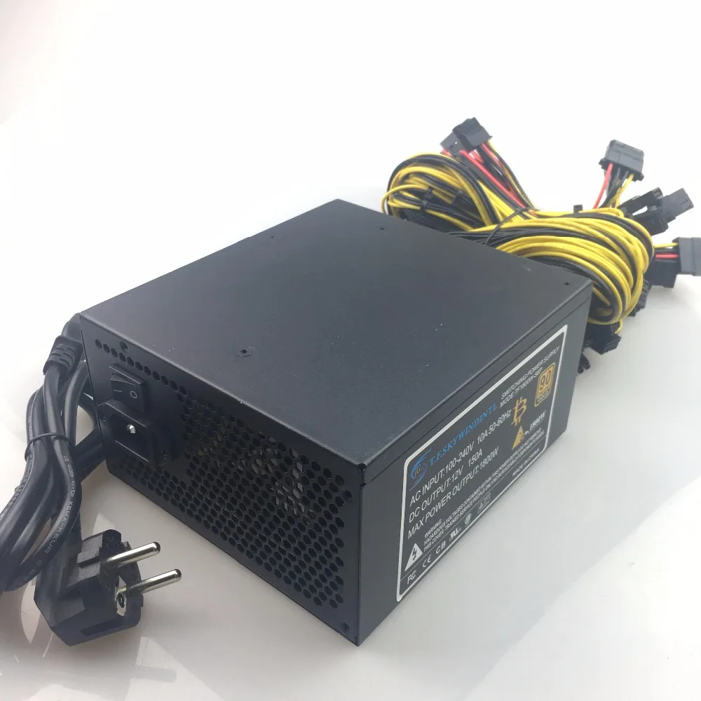 Бесплатная доставка блок питания 1800 psu ATX компьютерный для майнинга поддержка 8