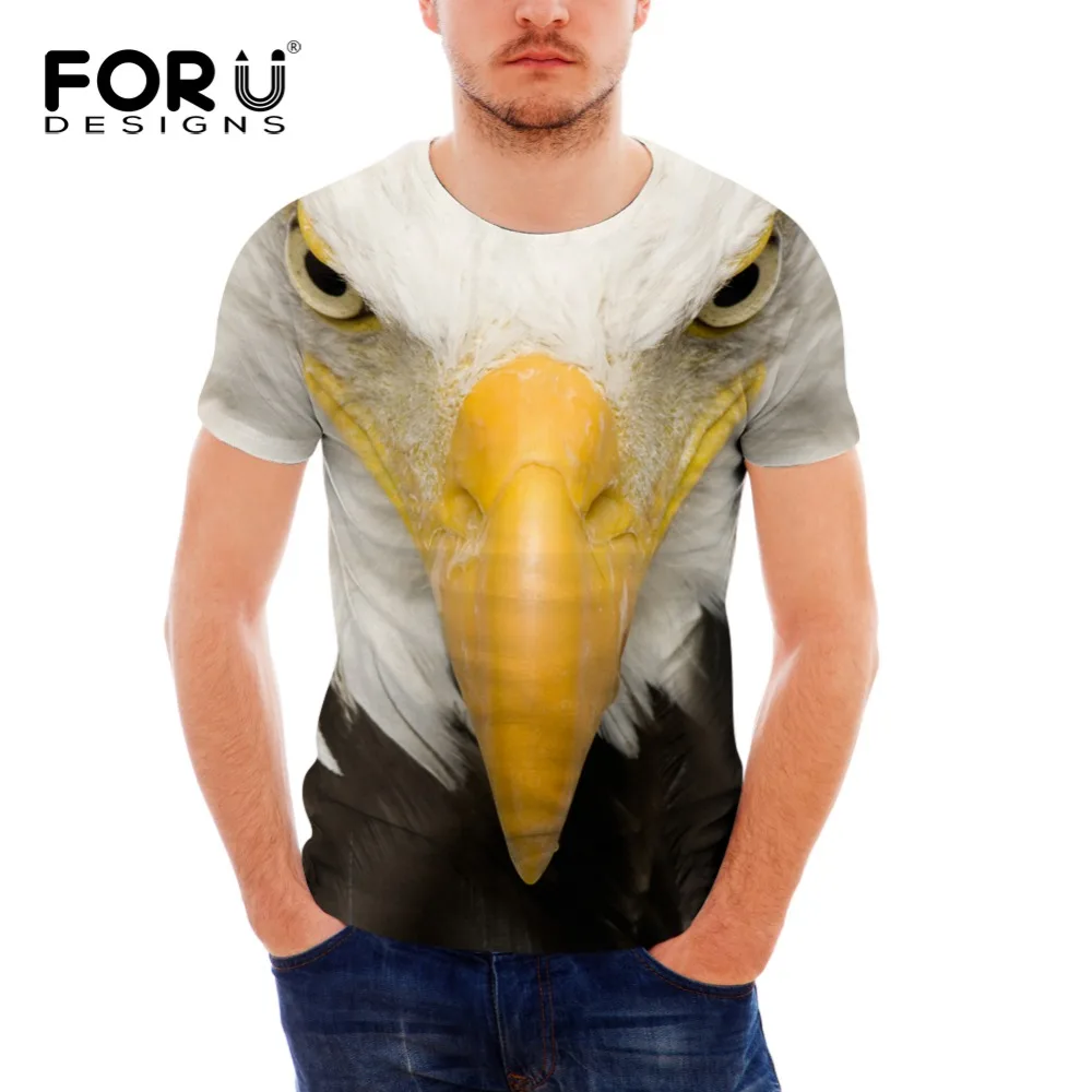 FORUDESIGNS/футболка с принтом Совы Орла для мужчин крутая 3D футболка летние мужские