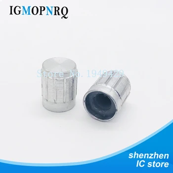 

10PCS/LOT 13*17mm aluminum alloy potentiometer knob rotary switch volume control knob Silvery Hat