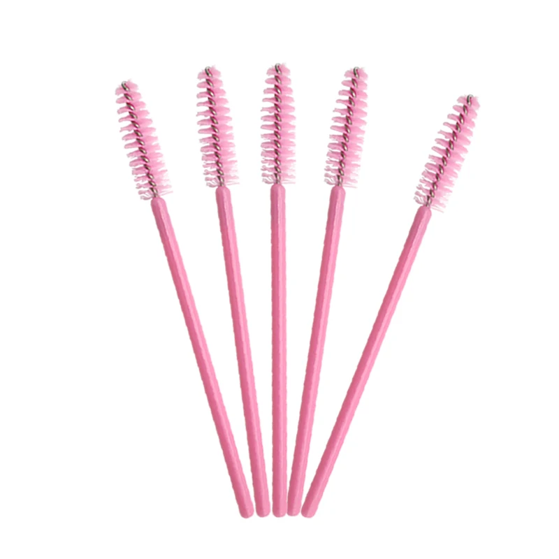 50/100Pcs Eyelash Brushes Makeup Brushes Disposable Mascara Wands Applicator Spoolers Eye Lashes Cosmetic Brush Makeup Tools - Handle Color: 100pcs full pink