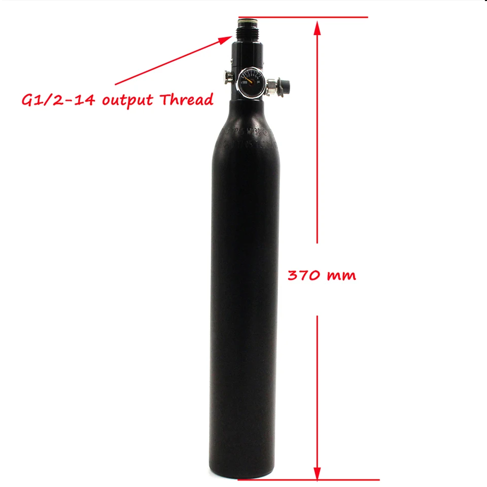 Бак высокого давления QUPB PCP для ПЕЙНТБОЛА 4500PSI 5/8 18 UNF thread с регулятором 0.2L 0.26L 0.35L