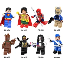 50 шт. marvel Мстители Бесконечная война Erik Kill Superman El Dorado Lobo Человек-паук Boomer Ang строительный блок для детей игрушки