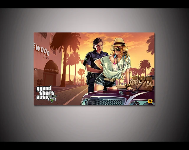 Canvas print painting Grand theft auto gta v 5 Game poster Modern Home Decor Wall art Pictures