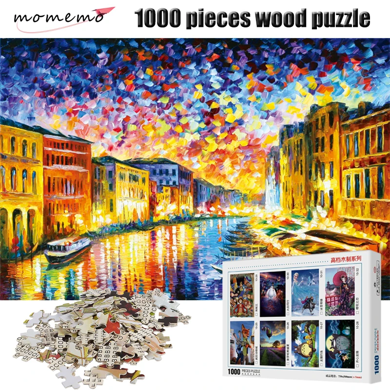 

MOMEMO Adriatic Sea Wooden Jigsaw Puzzle 1000 Piece Oil Painting Landscape Puzzle Adult Entertainment Assembling Toy Box Packing