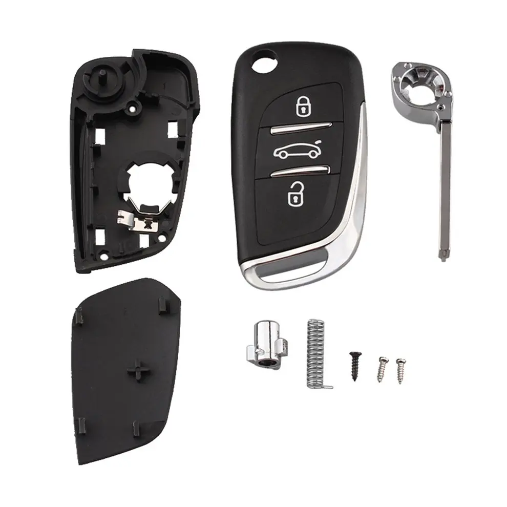 

Modified Flip PP Car Key Shell Case for Citroen C2 C3 C4 C5 C6 XSARA for Peugeot 406 407 408 308 307 207