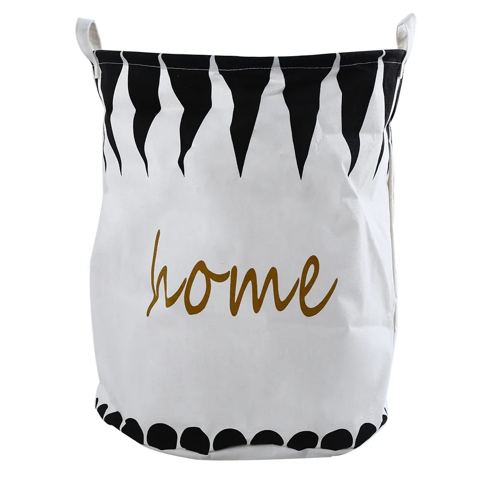 2 colors Cotton Linen Fabric Collapsible Storage Bucket Large Black