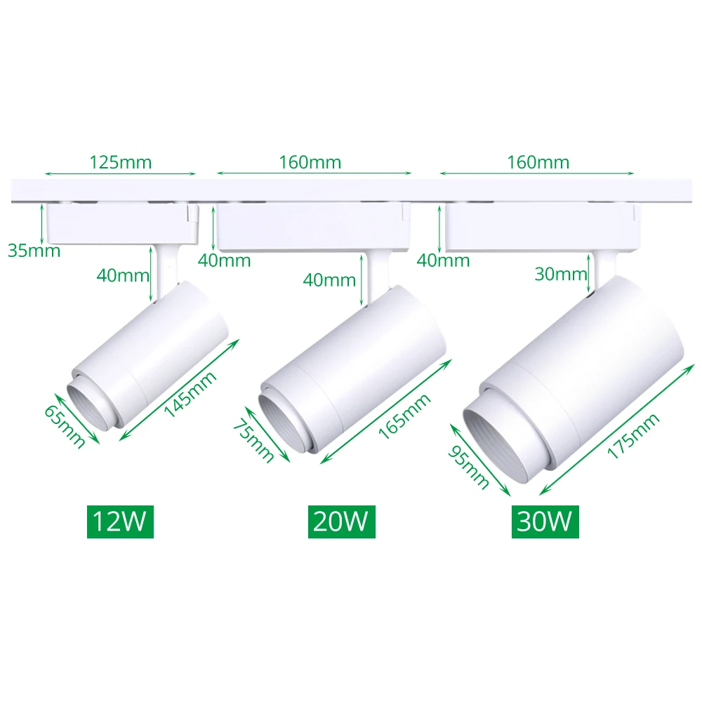  Zoomable 12W 20W 30W LED Track Light 2 3 4 Wire 3 Phase Dimmable Rail Spot Lighting Fixtures Spotli - 33019019528