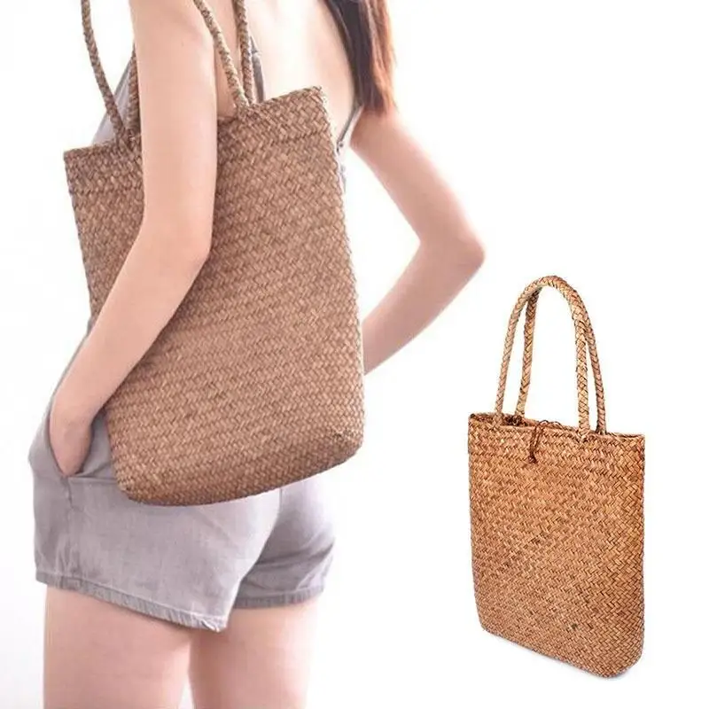

Handbag Straw Women Bag Tote Basket Purse Beach Large Holder
