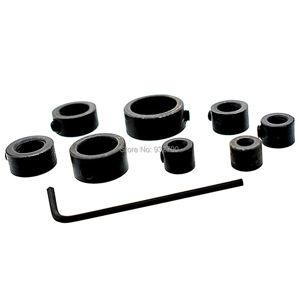 

Shaft Depth Stop Collar Hex Key Pocket Hole Drill Bit 3mm 4mm 5mm 6mm 8mm 10mm 12mm 16mm Woodworking Drill Bit Positioner Ring