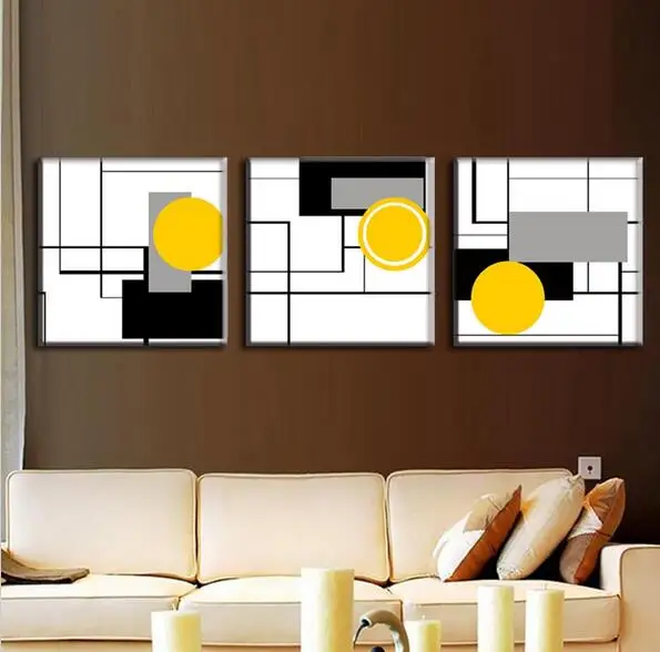 3 Pcs/Set Abstract Canvas Wall Art Grid And Point Prints Artist Decorative Picture Modern Oil Painting |