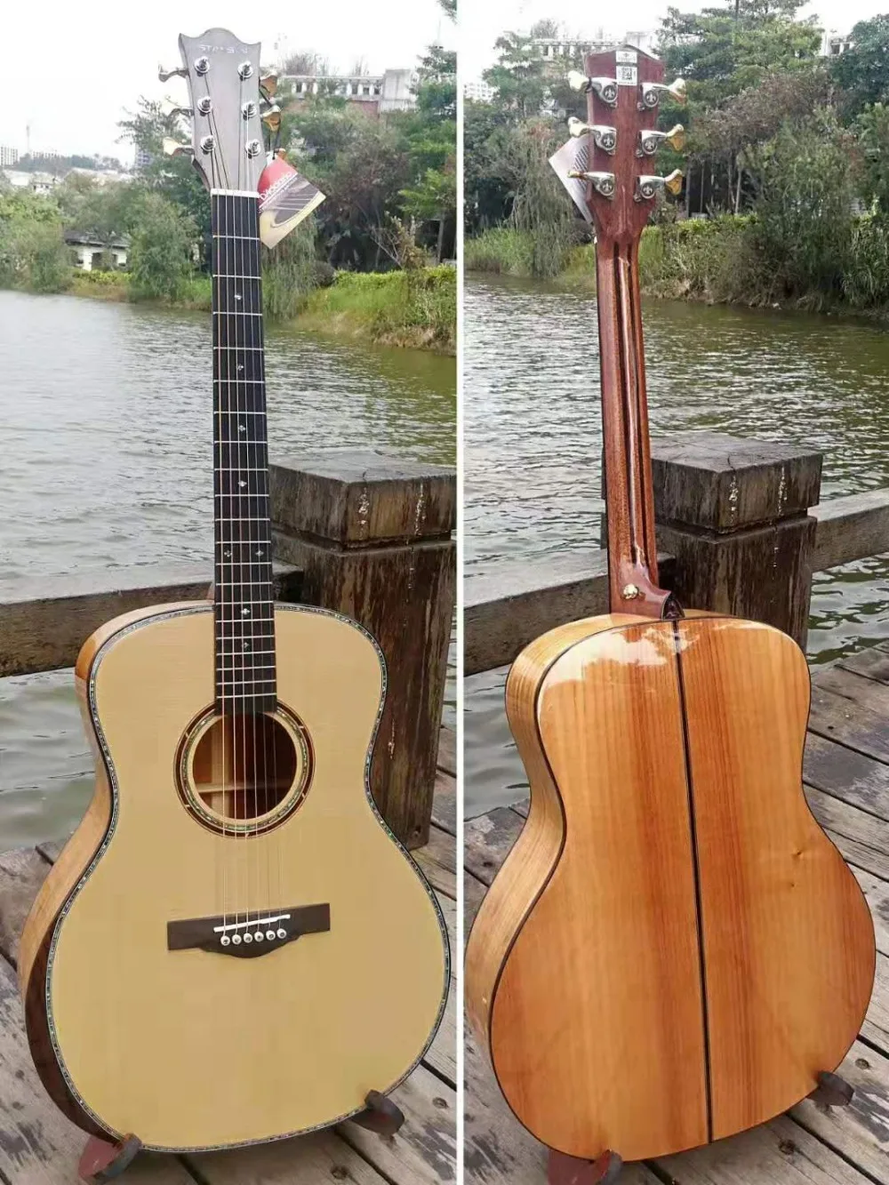 Stansen T 18 handmade solid wood acoustic guitar,Guitarra acustica