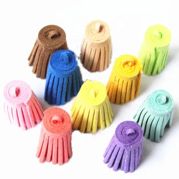 

100 pcs/lot Handmade Suede Tassel for Keychain Cellphone Straps Jewelry charms 30mm Leather Tassel for DIY Charms Hot