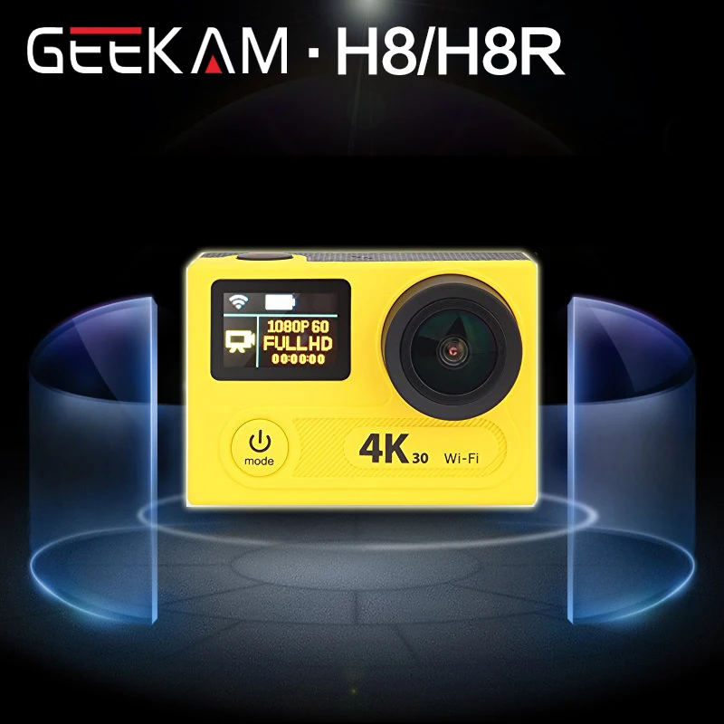 GEEKAM Ultra HD 4K WIFI Sport Action Camera 360VR H8R H8 1080P Dual 2" LCD 170D Wide-angle Waterproof Helmet Cam MINI Camcorder