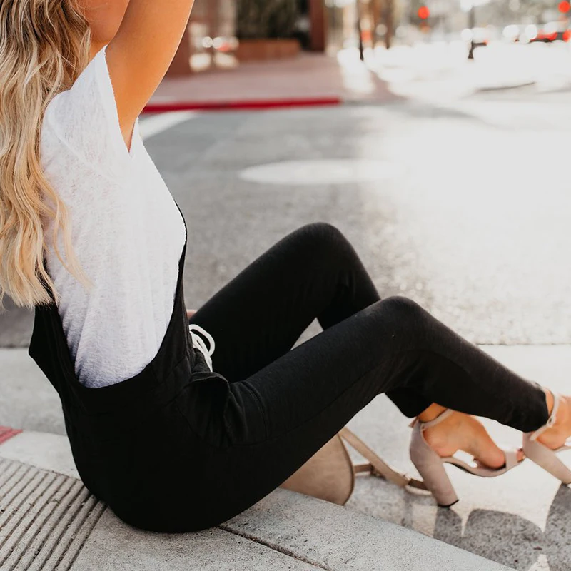 2018 Новая мода комбинезон Для женщин JumpsuitSexy Strappy Повседневное Комбинезоны Длинные