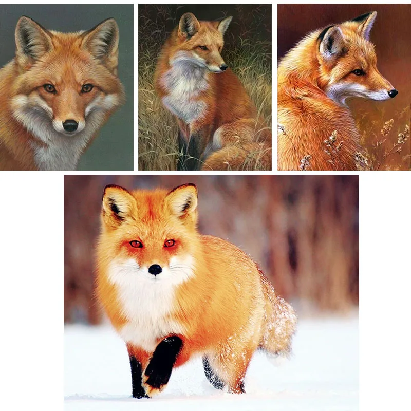 Diamond Embroidery,diamond Painting Animal Fox Diamond Painting Full