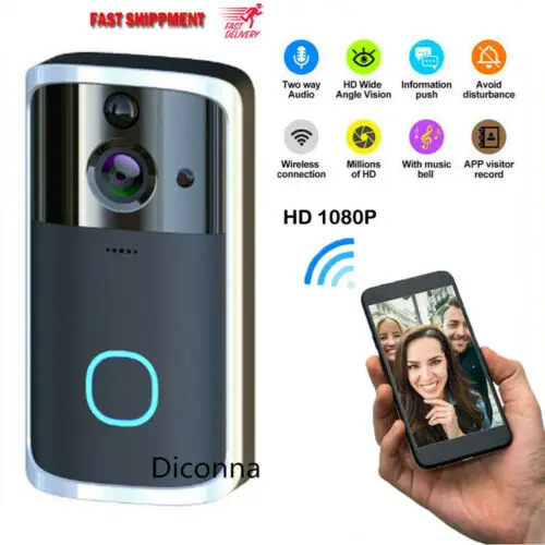 Smart беспроводная камера Wi-Fi для дверного звонка видео Беспроводной дистанционный дверной Звонок перезвон телефон приложение
