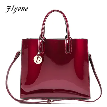 

Flyone Women's Handbags Patent Leather Tote Bag Handbags Women Famous Lady's Lacquered Bag for Women Shoulder Bag Sac A Main