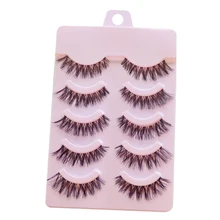 LEARNEVER 5 пар Накладные ресницы ручной работы искусственные накладные ресницы Удлиненные накладные ресницы натуральные крестообразные густые накладные ресницы