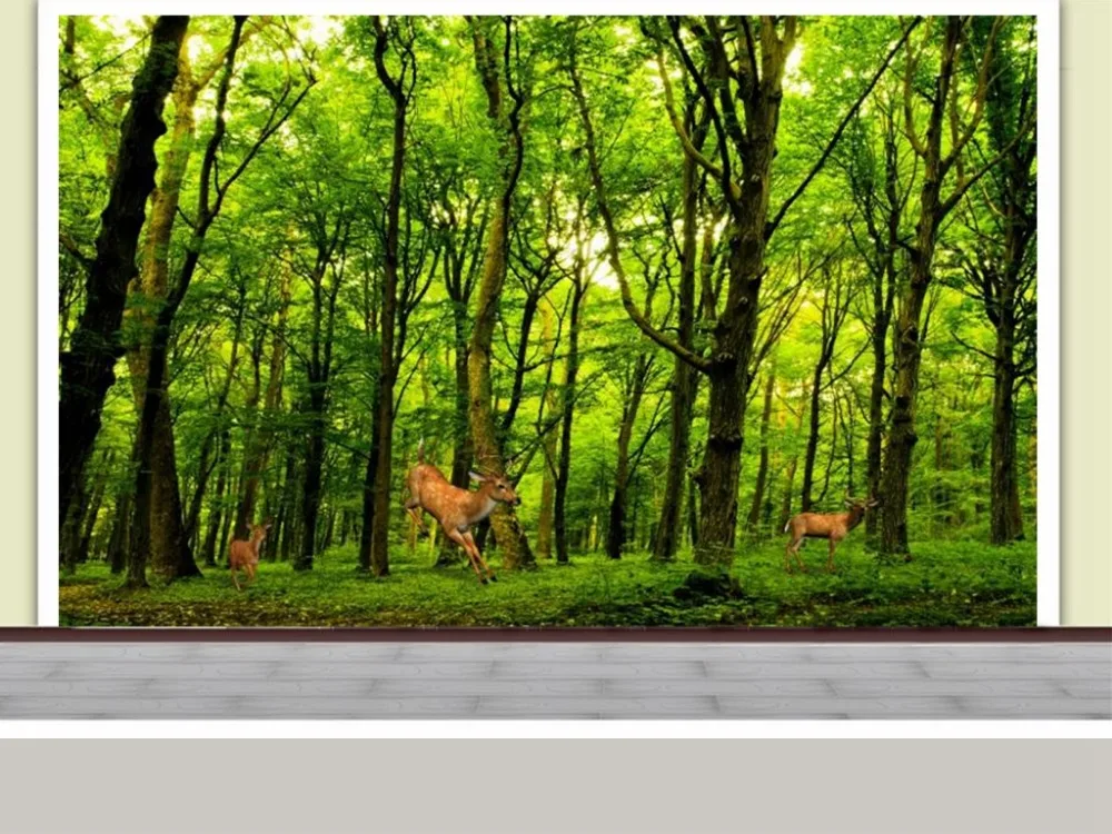 

Custom mural wallpaper room 3d photo wallpaper forest elk landscape 3d painting room sofa TV background wall non-woven wallpaper