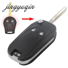 jingyuqin 2 Button Smart Flip Folding Remote Key Case Shell Fob For NISSAN Cube Micra Qashqai Juke