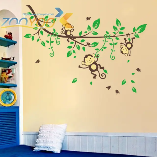 monkey wall stickers for kids room home decor zooyoo1205 pvc decal