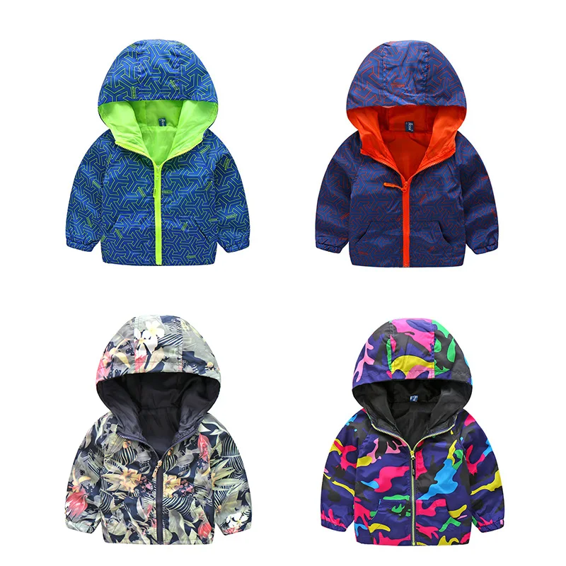 2018 New Arrivals Children Spring Camo Sport Coats Boy Girl Hooded
