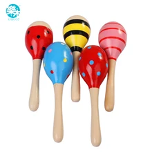 Wooden Baby Rattle toys for baby 0-12 months Sand hammer for Listening Practice Musica toy for Educational brinquedos