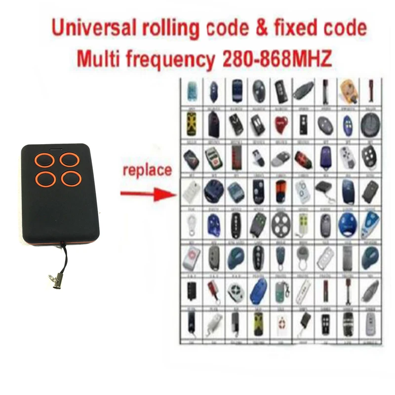 

wireless universal remote cloning rolling code FAAC DOORHAN beninca Liftmaster 94335E novoferm compatible remote