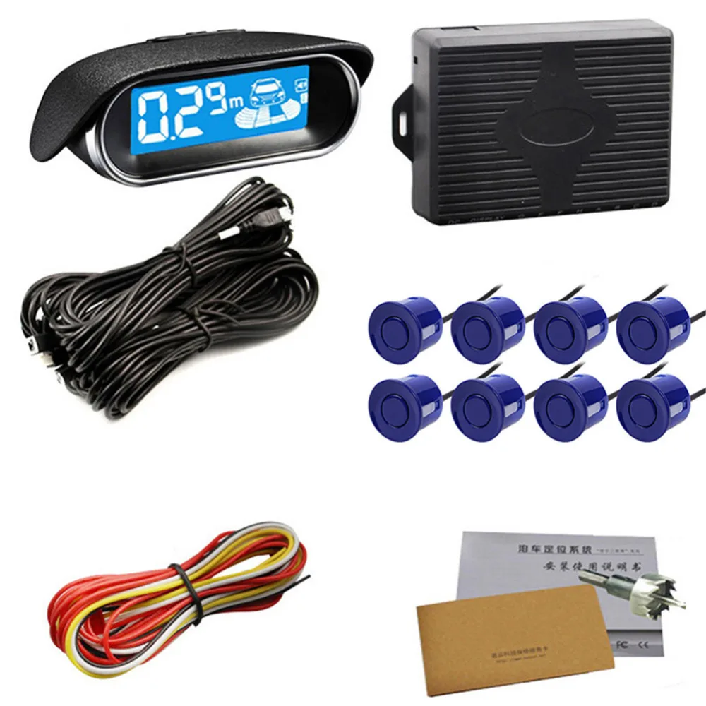 Universal LED Wire Rearview Parking Sensor Assistance Buzzer Kit NY3030 Car LED Parking Reverse Radar with 8 Sensors / Set